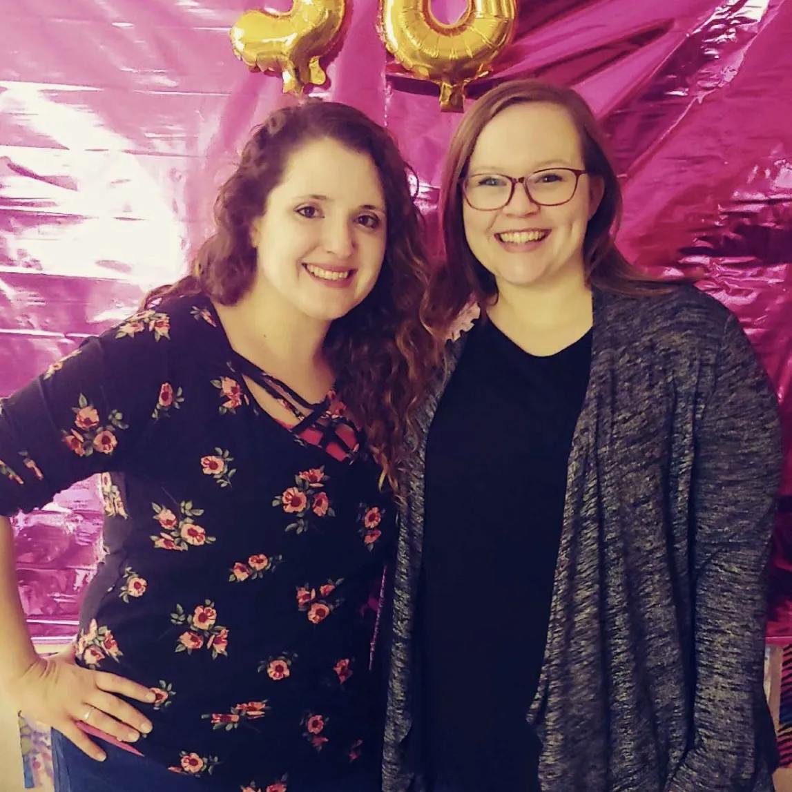 Me and a dear friend from grade school at my surprise 30th birthday party my sister threw for me!