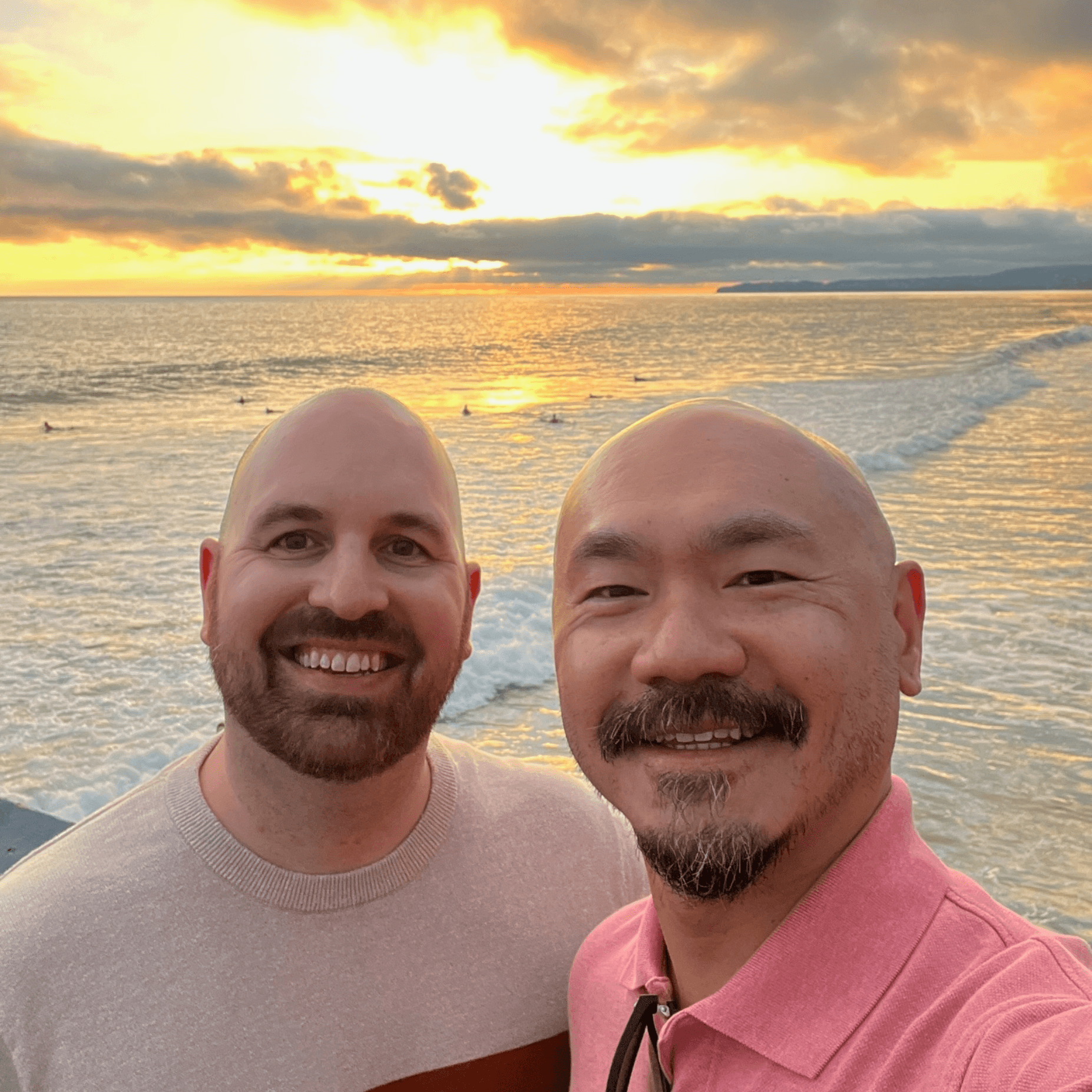 Enjoying a California sunset by the ocean