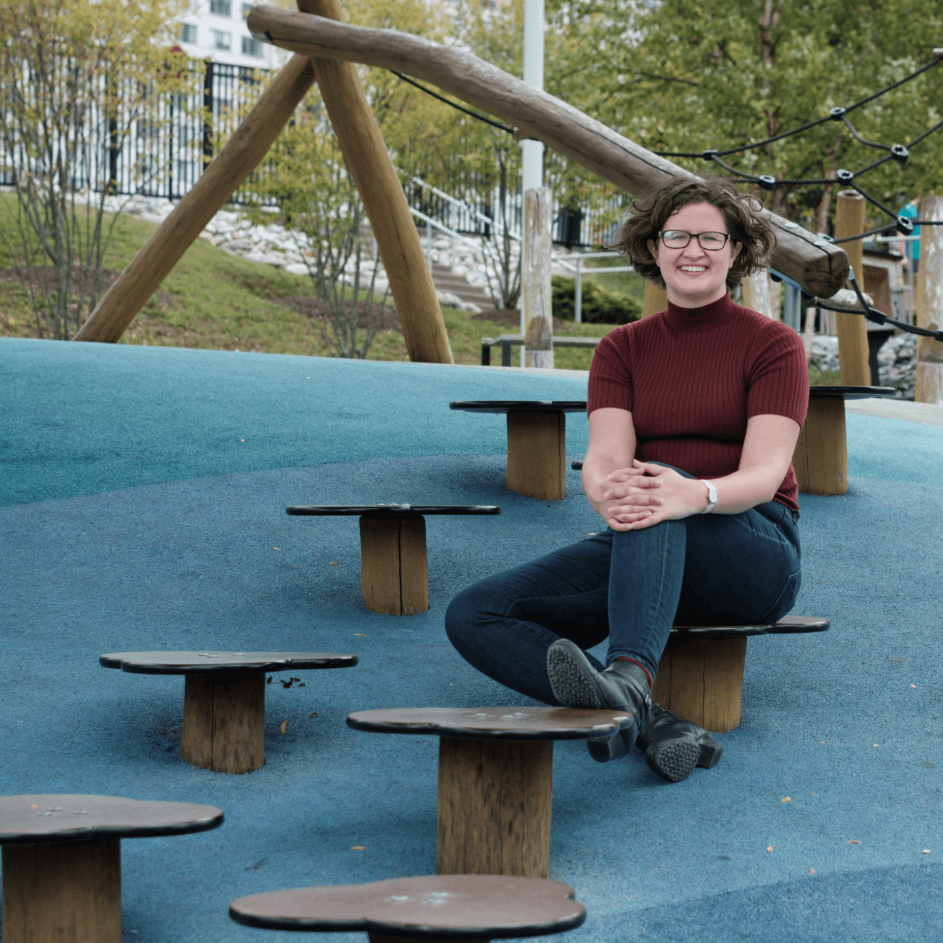 In the playground outside my building