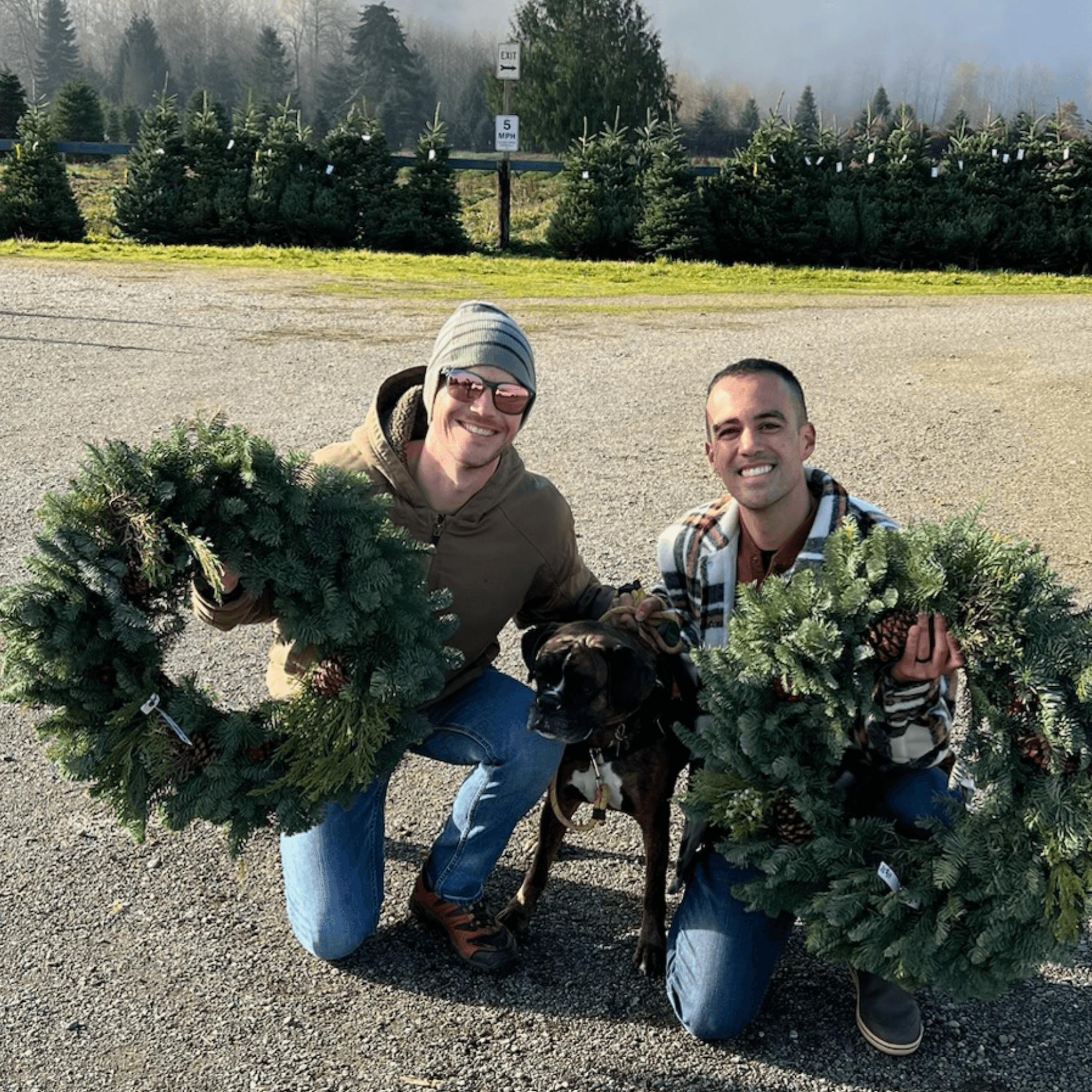 We enjoyed an unseasonably nice day at the Christams tree farm last year!