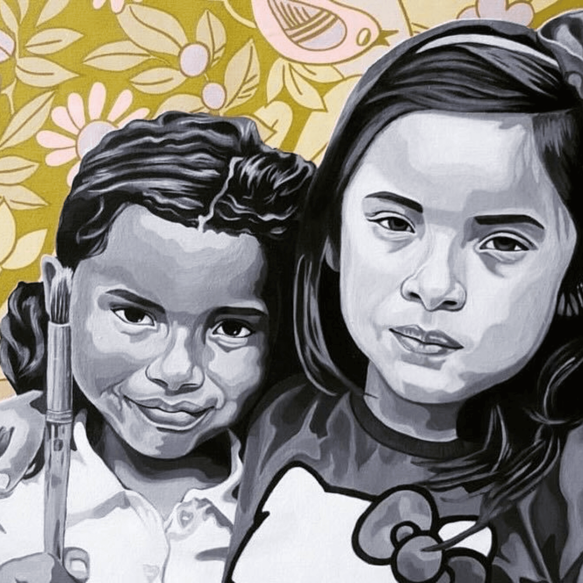 A painting I did of some of the kids from my old preschool. I love painting portraits!