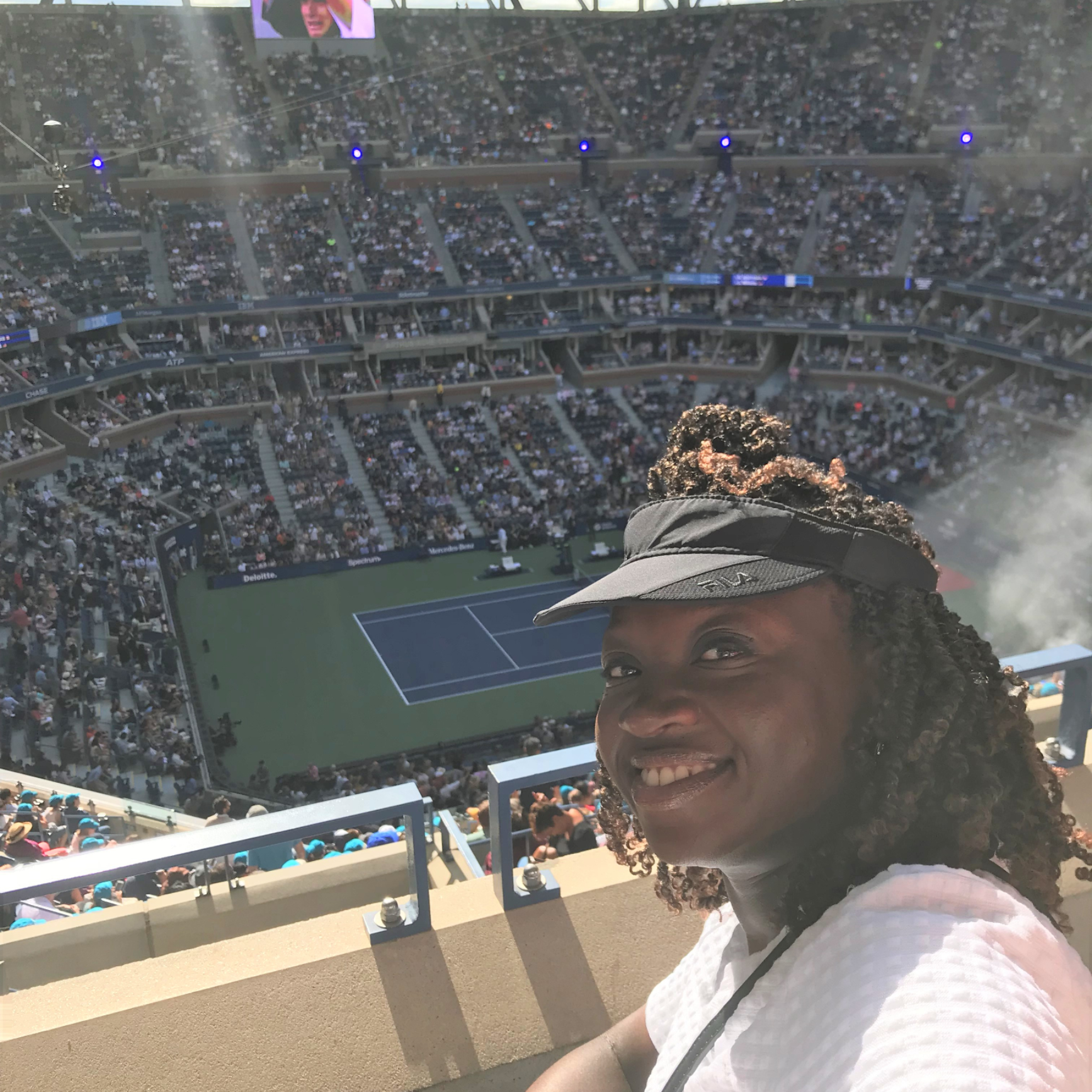 n New York City at the U.S. Open about to watch Serena Williams play the championship match!