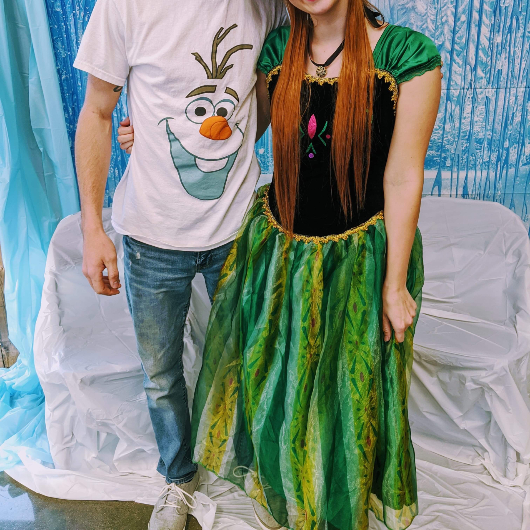 We are occasional volunteers for our local art club! This time we dressed up as Olaf and Ana and spent some time doing crafts and watching Frozen with kids in the local community. :)